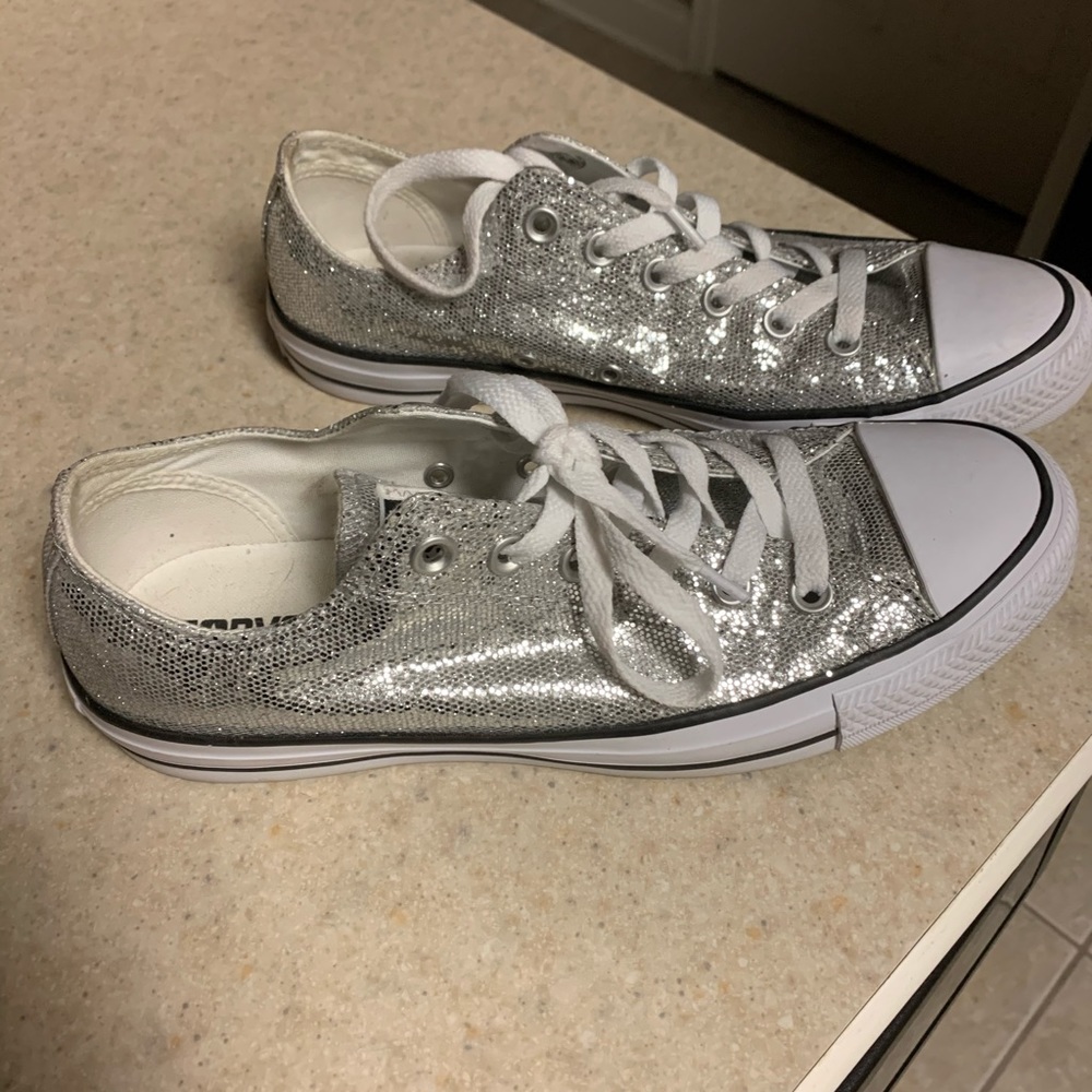 Silver Glitter Converse Women’s Size 9
